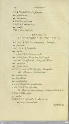 Classis V. Pentandria Monogynia