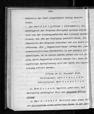 Sitzung am 22. November 1921.