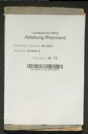 Liquidation der Schulden des Erzbischofs Josef Clemens