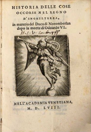 Historia delle cose occorse nel regno d'Inghilterra
