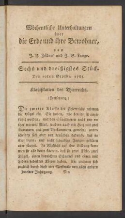 Sechs und dreißigstes Stück