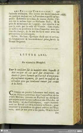 Lettre LXXI. Au vénerable Mouphti