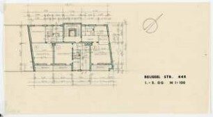 Wohn- und Geschäftshäuser Beusselstraße 44 R und Sickingenstraße 1, Berlin-Moabit: Grundriss 1.-5. Obergeschoss 1:100