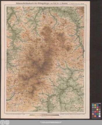 Höhenschichtenkarte des Rhöngebirges
