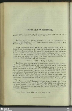 Tellur und Wasserstoff
