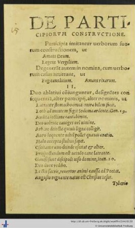 De Participiorum Constructione
