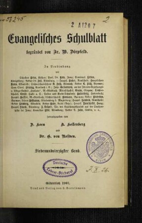 47: Evangelisches Schulblatt - 47.1903
