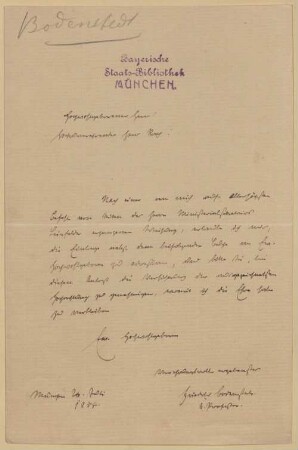 Franz Pfistermeister (1820-1912) Nachlass: Briefe von Friedrich Bodenstedt an Franz Pfistermeister - BSB Pfistermeisteriana III. Bodenstedt, Friedrich