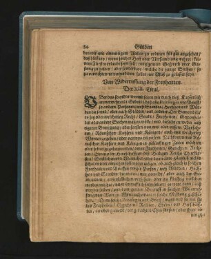 Von Widerruffung der Freyheiten. Der XIII. Titul.