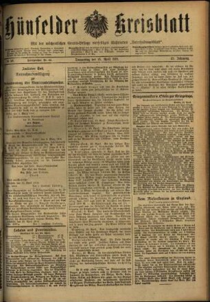 Ausgabe vom Donnerstag, den 25. April 1918.