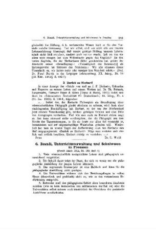 Brandi, Unterrichtsverwaltung und Schulwesen in Preussen
