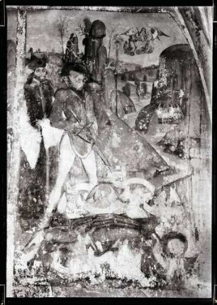 Margarethenkapelle; Wandbild, Hinrichtung der Margarethe