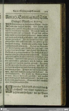 Am 20. Sonntag nach Trin. Evangel. Matth. 22. v. 2-14.