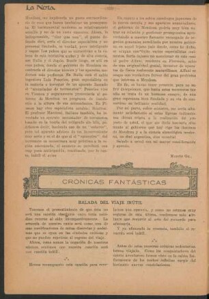 Crónicas fantásticas : Balada del viaje inútil