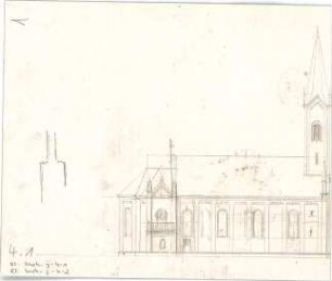 Bühlmann, Josef; Pavillon in einem fürstlichen Park - Kirche (Teilansicht)