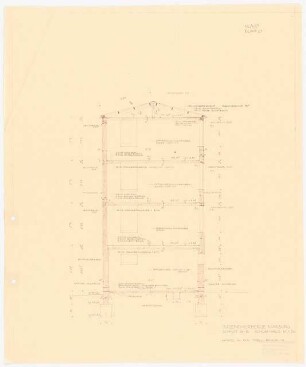 Jugendherberge, Marburg: Schnitt A-B durch das Schlafhaus 1.OG 1:50 (Blatt 21)