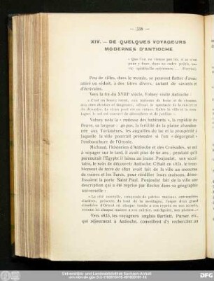 XIV. — De Quelques Voyageurs Modernes D'Antioche
