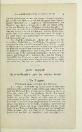 Zweiter Abschnitt. Die weltgeschichtlichen Völker des westlichen Orients