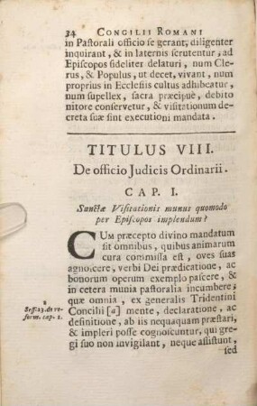 Titulus VIII. De officio Judicis Ordinarii.