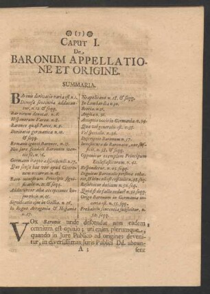 Caput I. De Baronum Appellatione et Origine.