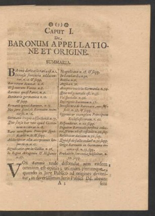 Caput I. De Baronum Appellatione et Origine.