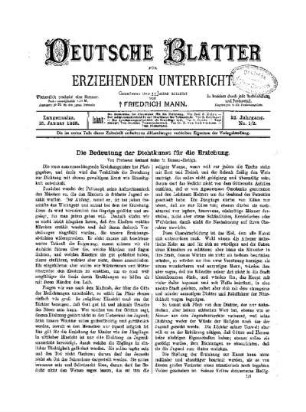 Die Bedeutung der Dichtkunst für die Erziehung