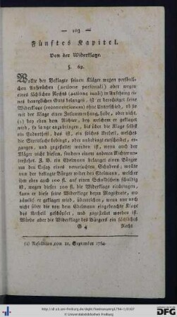 Fünftes Kapitel. Von der Widerklage.