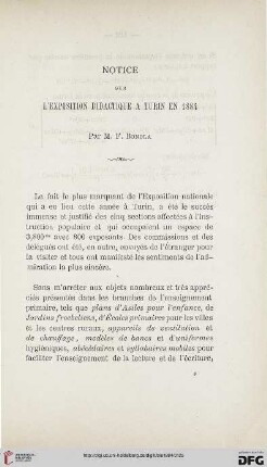 2.Ser. 5.1884: Notice sur l'exposition didactique à Turin en 1884