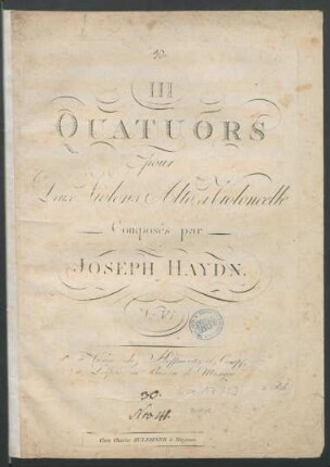 III Quatuors pour Deux Violons, Alto, et Violoncelle