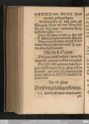 Die III. Claß Der Gottgefälligen Könige.