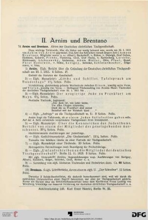 II. Arnim und Brentano (Nr. 74)