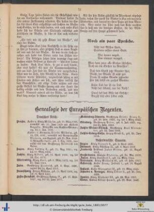 Genealogie der Europäischen Regenten.