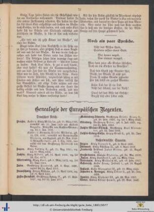 Genealogie der Europäischen Regenten.
