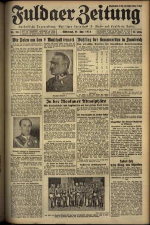 Erste Ausgabe vom Mittwoch, den 15. Mai 1935.