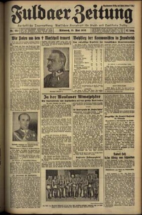 Erste Ausgabe vom Mittwoch, den 15. Mai 1935.