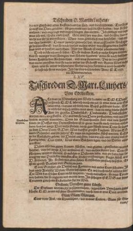 LXV. Tischreden D. Mart. Luthers/ Von Edelleuten.