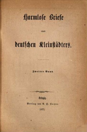 Harmlose Briefe eines deutschen Kleinstädters, 2
