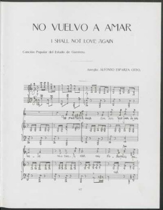 No vuelvo a amar : Canción popular del Estado de Guerrero