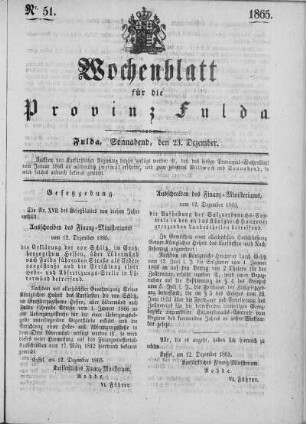 Nr. 51, Ausgabe vom 23. Dezember 1865