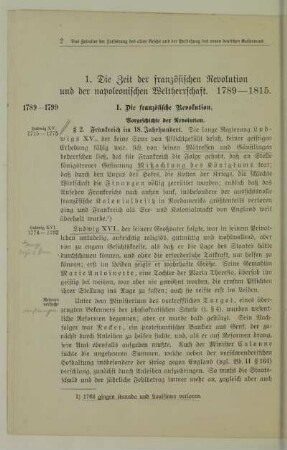 1.Die Zeit der französischen Revolution und der napoleonischen Weltherrschaft, 1789-1815