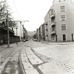 Cottbus, Lutherstraße. Blick von der Einmündung Brauhaus