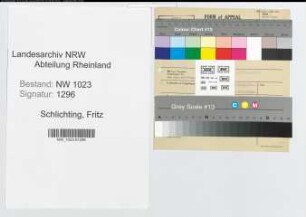 Entnazifizierung Fritz Schlichting , geb. 22.05.1889 ()