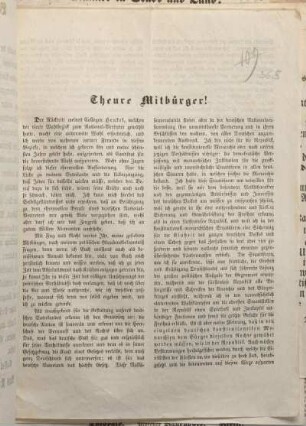 Theure Mitbürger!