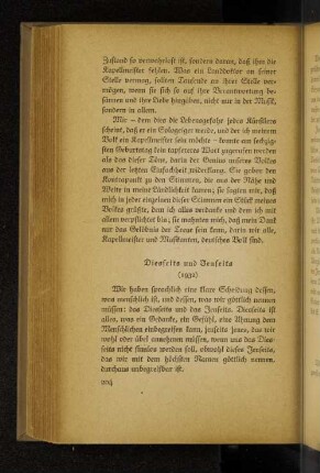 Diesseits und Jenseits