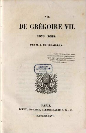 Vie de Grégoire VII : 1073 - 1085, 2