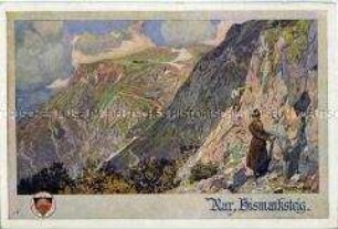 Bismarcksteig in der Rax, Postkarte des Deutschen Schulvereins Nr.520