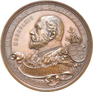 Medaille auf König Karl von Württemberg und Graf Eberhard im Bart