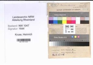 Entnazifizierung Heinrich Kruse , geb. 10.02.1907 (Fahrradmechaniker)