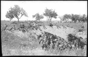 Oschatz. K.S. 1.Ulanen-Regt. No.17 - Besetzung ein. Feuerstellung