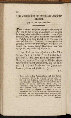 Das Evangelium am Sonntage Quasimodogeniti. Joh. 20, V. 19 bis ans Ende